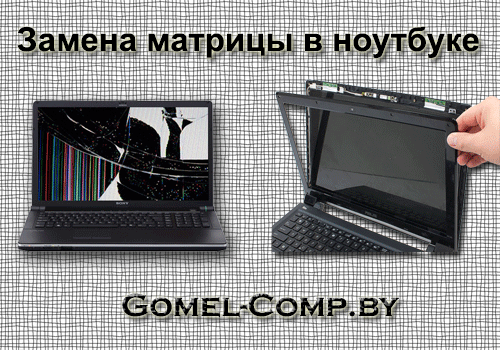Ремонт(замена) матрицы (экрана) в ноутбуке в Гомеле на дому